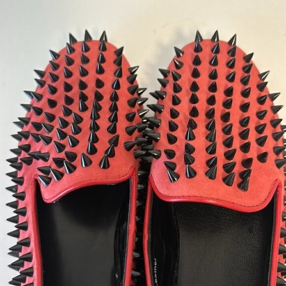 UNIF hellraiser leather spiked loafers/flats red/black size US6 - Picture 5 of 12